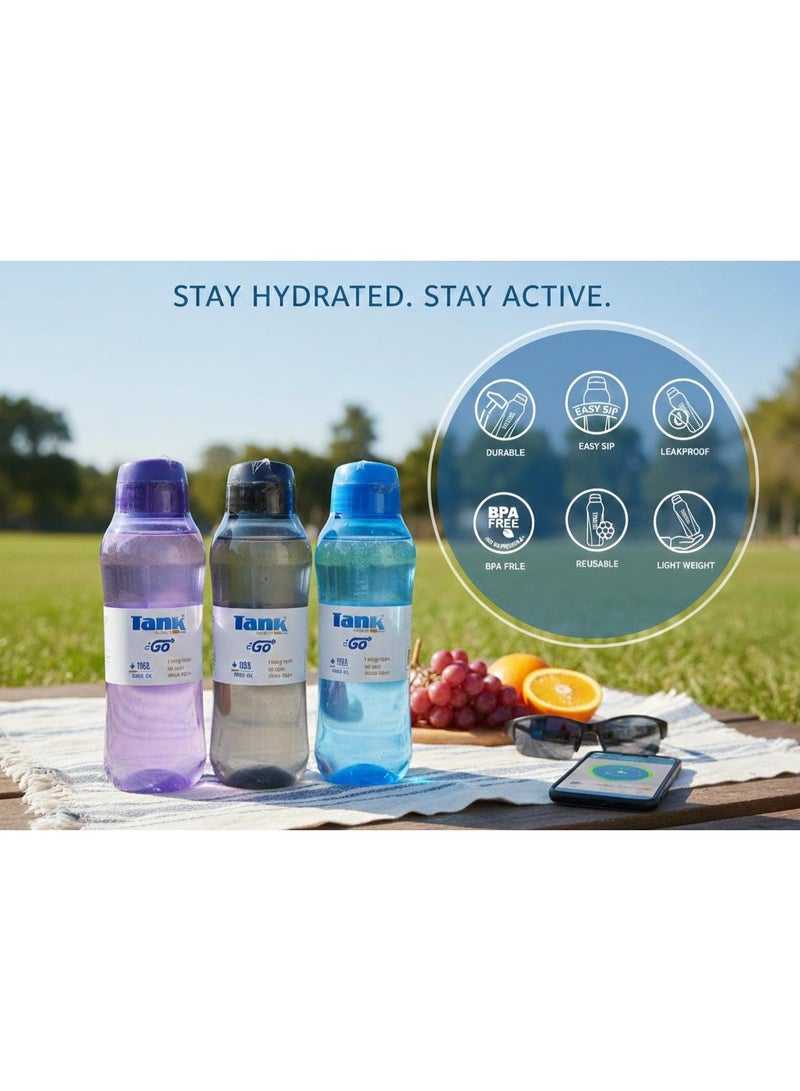 سبيس شوب زجاجة مياه تانك مي جو هايدريت 800 مل خالية من مادة BPA ومانعة للتسرب ومصنوعة من مادة تريتان المتينة بتصميم مريح للجيم والرياضة والمدرسة والسفر باللون الاسود - Image 3